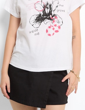 Playera manga corta Non Stop cuello redondo para mujer