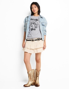 Playera manga corta Non Stop cuello redondo para mujer