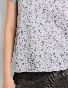 Playera manga corta Non Stop cuello redondo para mujer