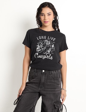 Playera manga corta Non Stop cuello redondo para mujer