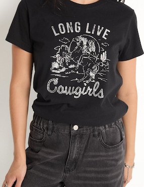 Playera manga corta Non Stop cuello redondo para mujer