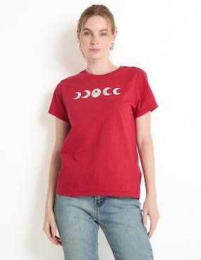 Playera manga corta Non Stop cuello redondo para mujer