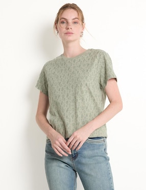 Playera manga corta Non Stop cuello redondo para mujer