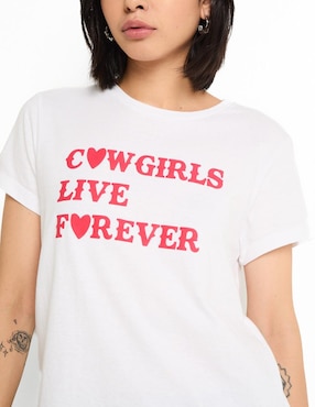 Playera manga corta Non Stop cuello redondo para mujer