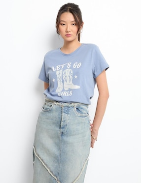Playera manga corta Non Stop cuello redondo para mujer