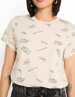 Playera manga corta Non Stop cuello redondo para mujer