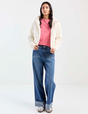 Jeans wide leg Non Stop corte cintura para mujer