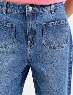 Jeans wide leg Non Stop corte cintura para mujer