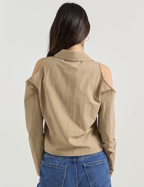 Blusa camisera Non Stop manga larga para mujer