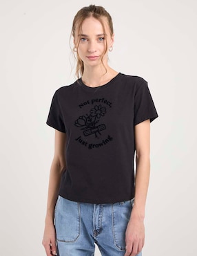 Playera manga corta Non Stop cuello redondo para mujer