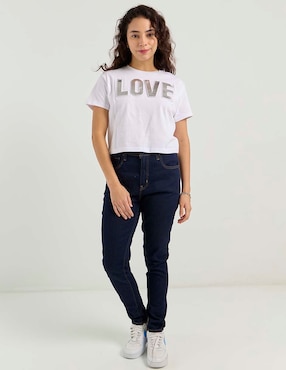 Playera manga corta Non Stop cuello redondo para mujer