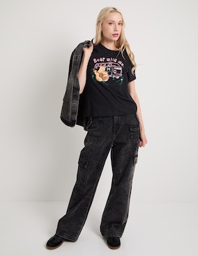 Playera manga corta Non Stop cuello redondo para mujer