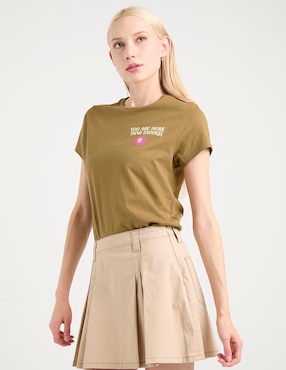 Playera manga corta Non Stop cuello redondo para mujer