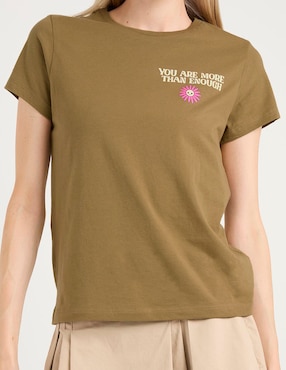 Playera manga corta Non Stop cuello redondo para mujer