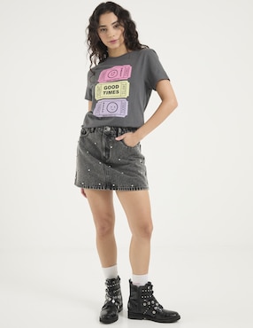 Playera manga corta Non Stop cuello redondo para mujer