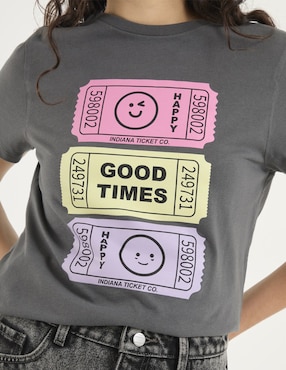 Playera manga corta Non Stop cuello redondo para mujer