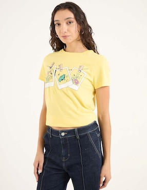 Playera manga corta Non Stop cuello redondo para mujer