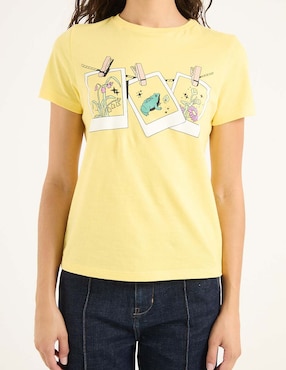 Playera manga corta Non Stop cuello redondo para mujer