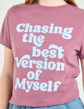 Playera manga corta Non Stop cuello redondo para mujer