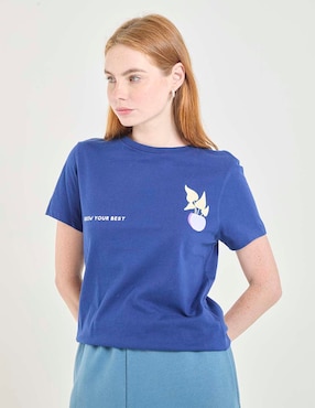 Playera manga corta Non Stop cuello redondo para mujer