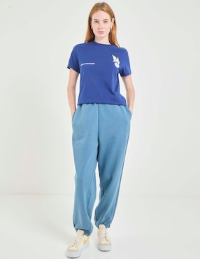 Playera manga corta Non Stop cuello redondo para mujer