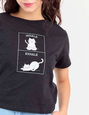 Playera manga corta Non Stop cuello redondo para mujer