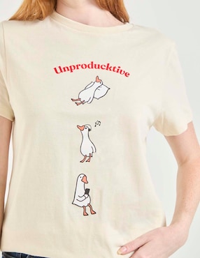 Playera manga corta Non Stop cuello redondo para mujer
