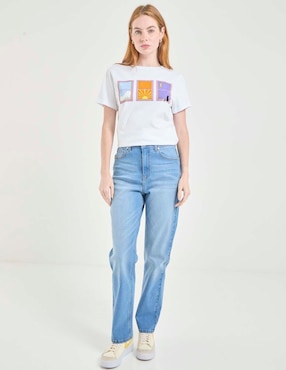 Playera manga corta Non Stop cuello redondo para mujer