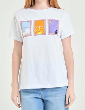 Playera manga corta Non Stop cuello redondo para mujer