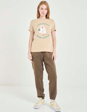 Playera manga corta Non Stop cuello redondo para mujer
