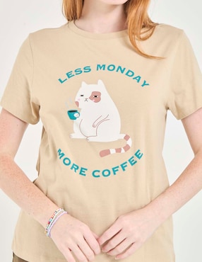 Playera manga corta Non Stop cuello redondo para mujer
