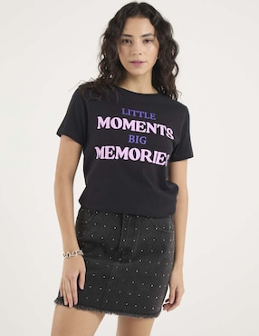 Playera manga corta Non Stop cuello redondo para mujer