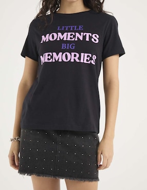 Playera manga corta Non Stop cuello redondo para mujer