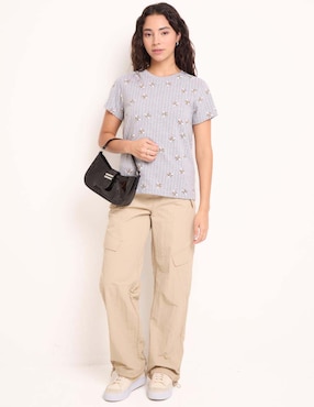 Playera manga corta Non Stop cuello redondo para mujer