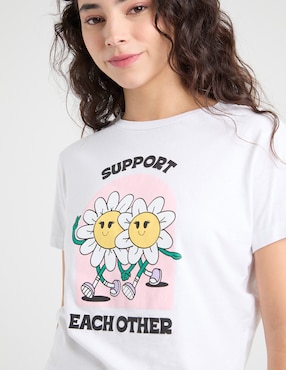 Playera manga corta Non Stop cuello redondo para mujer