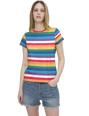 Playera manga corta Mind + Heart cuello redondo para mujer