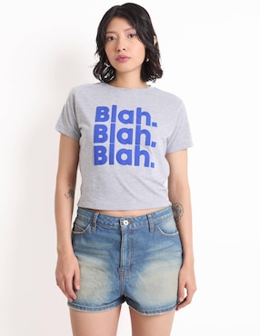 Playera manga corta Non Stop cuello redondo para mujer