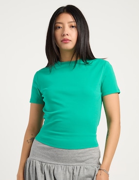 Playera manga corta Non Stop cuello redondo para mujer