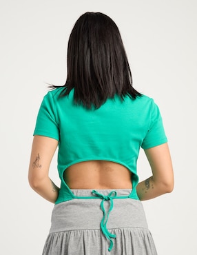 Playera manga corta Non Stop cuello redondo para mujer
