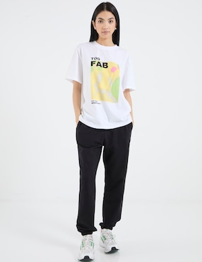 Playera manga corta Non Stop cuello redondo para mujer