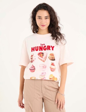 Playera manga corta Non Stop cuello redondo para mujer