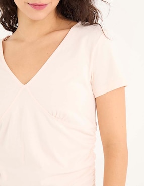 Playera manga corta Non Stop cuello V para mujer