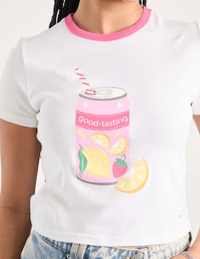 Playera manga corta Non Stop cuello redondo para mujer