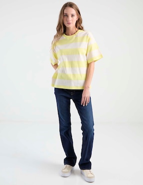 Playera manga al codo Non Stop cuello redondo para mujer