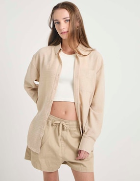 Blusa camisera Non Stop manga larga para mujer