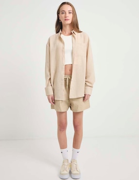 Blusa camisera Non Stop manga larga para mujer