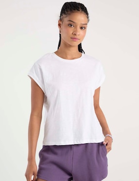 Playera manga corta Non Stop cuello redondo para mujer