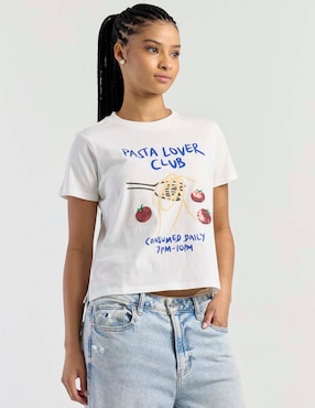 Blusa manga corta Non Stop cuello redondo para mujer