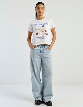 Blusa manga corta Non Stop cuello redondo para mujer