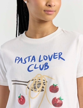 Blusa manga corta Non Stop cuello redondo para mujer
